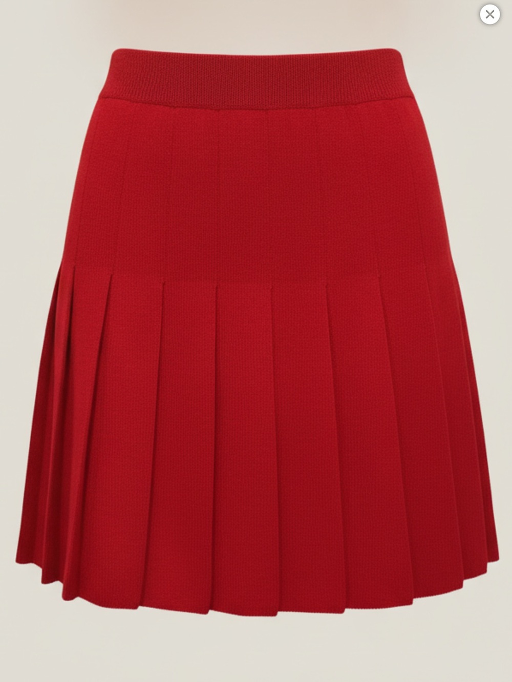 St. John Collection Red Pleated Knit Skirt